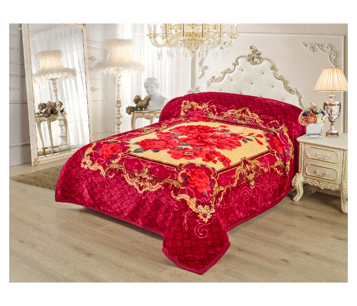 Stargold  SG-BL2034 11Lbs 2Ply Double Bed Embossed Super Soft Blanket - Maroon - Zoom Image