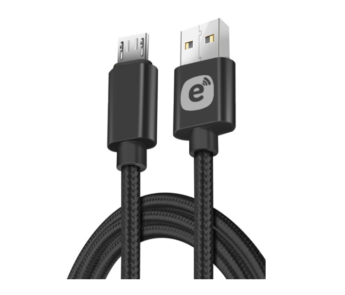 Elexro Elex-LC3003-BL 1 Metre Nylon USB-A to Micro Cables - Black - Zoom Image