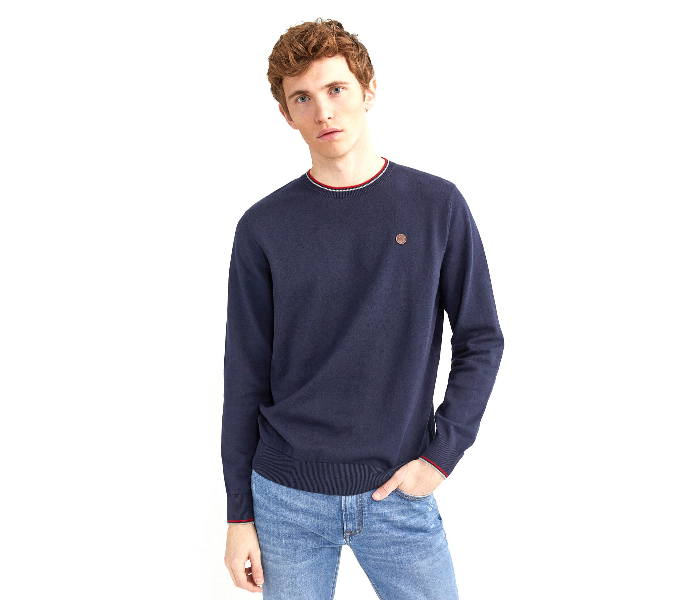 Springfield 141765712 Medium Cotton Knitwear for Men - Medium Blue - Zoom Image 1