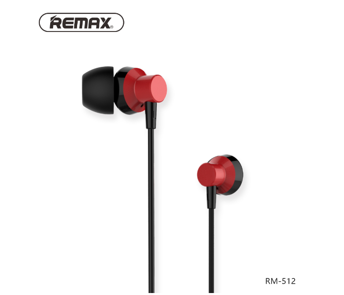 Remax RM-512 Metal Wired Music Headset -Red - Zoom Image 1