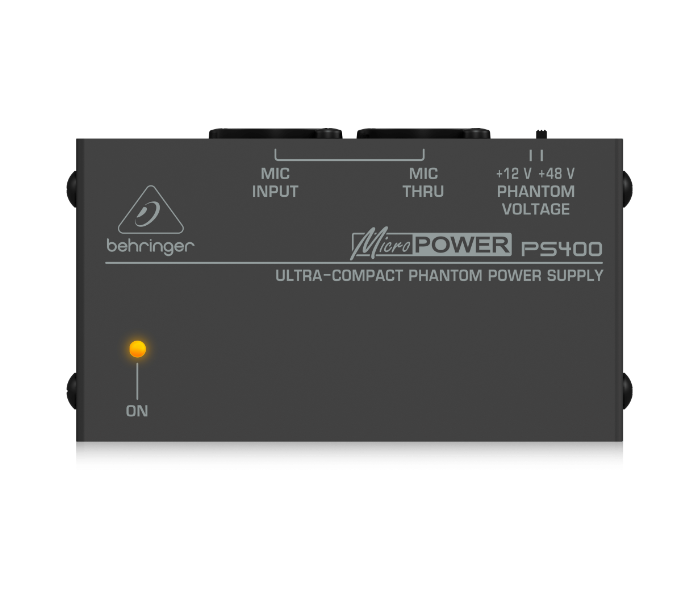 Behringer MICROPOWER PS400 Ultra-Compact Phantom Power Supply - Black - Zoom Image 1