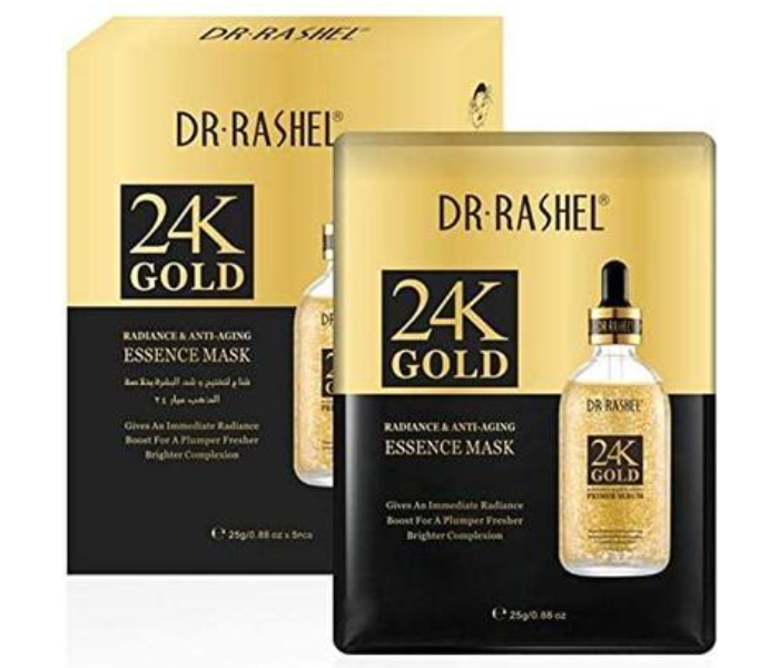 Dr Rashel DR006 5 Pieces 24K Gold Radiance and Anti-Aging Essence Mask Brighter Youth Masks - Zoom Image 3