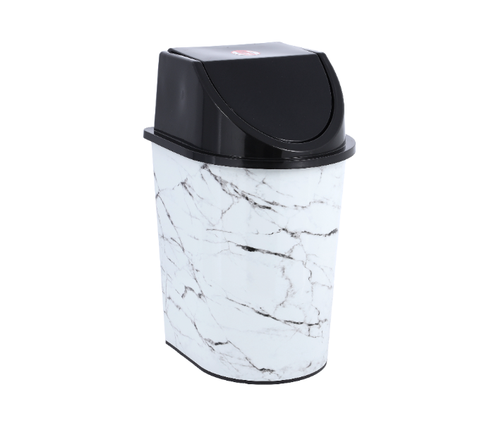 Delcasa DC1973 20Liter Lightweight Plastic Dustbin -Black and White - Zoom Image 1