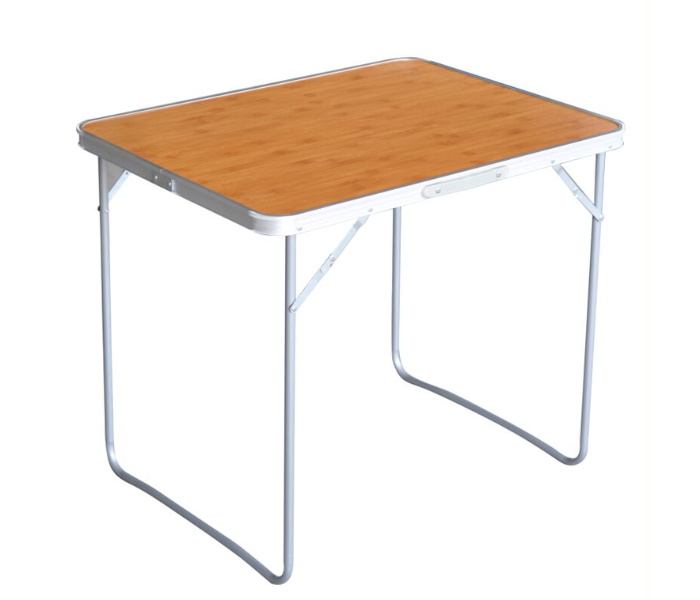 Portable DR-HTA80N Outdoor Plywood Table -Brown and Silver - Zoom Image