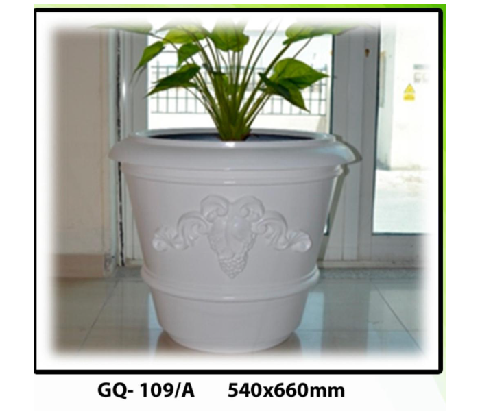 Grace GQ-109/A 540x660mm Exotic Royal Design Garden GRP Planters for Interior and Exterior - White - Zoom Image