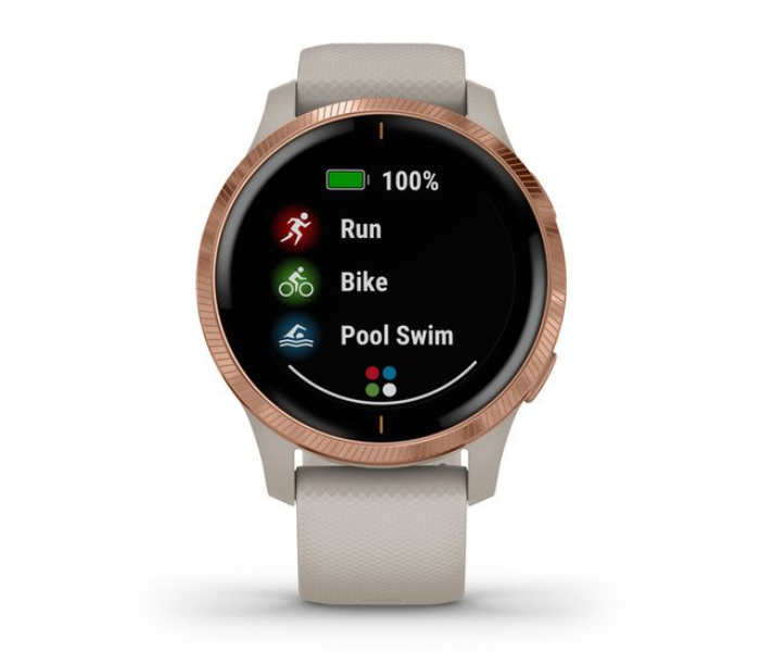 Garmin 010-02173-22 Venu GPS Smartwatch with Rose Gold Hardware and Band - Light Sand - Zoom Image 4