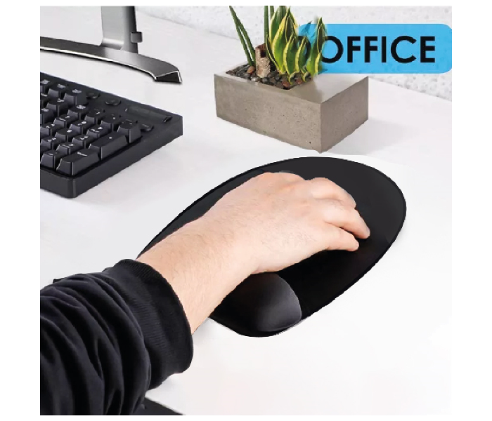 Iends IE-MP864 Non Slip Rubber Surface Mouse Pad with Wrist Support - Black - Zoom Image 2