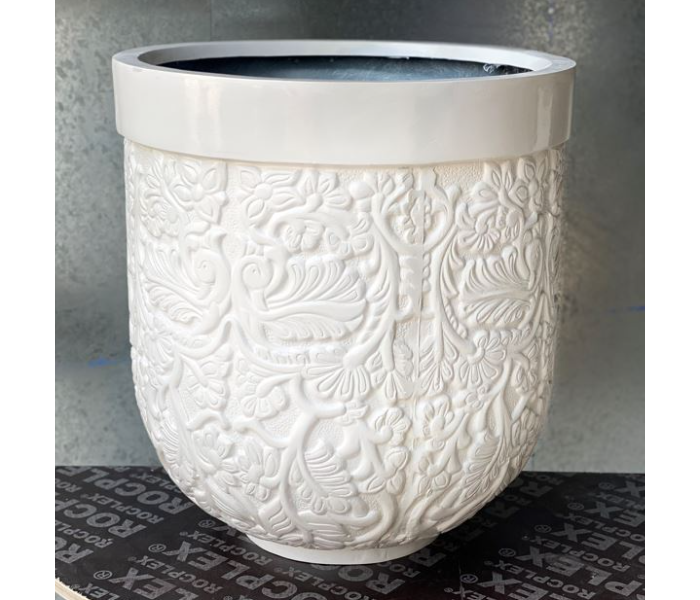 Grace GQ-108/A 540x660mm Exotic Royal Design Garden GRP Planters for Interior and Exterior - White - Zoom Image 4