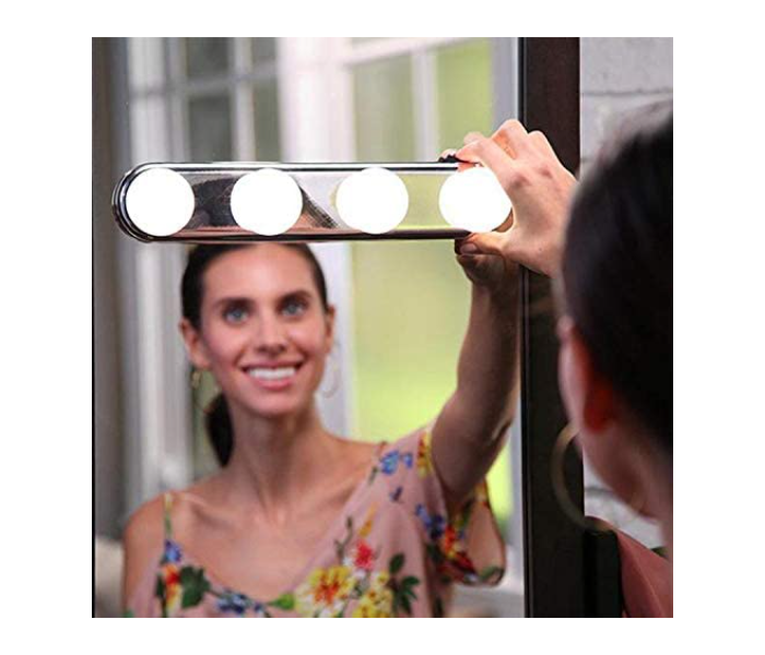 4 Bulb Led Makeup Mirror Light Suction Dressing Table Vanity Light Bathroom Wall Lamp - White - Zoom Image 6