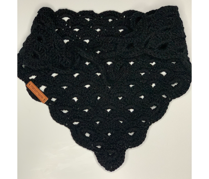 Crochet CBS-1 Bandana Soft Handmade Scarf for Girls - Black - Zoom Image 3