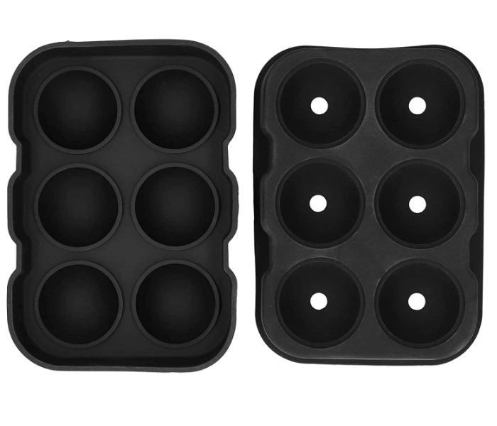 6 Cavity Reusable Ice Cube Trays - Black - Zoom Image 1