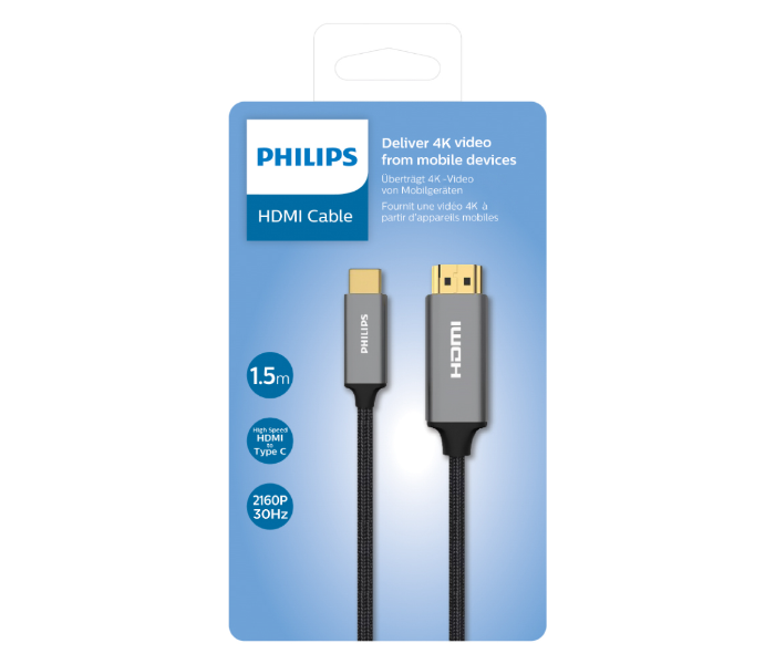 Philips SWV5430-10 Unidirectional 4K Type C to HDMI Cable -Black - Zoom Image 6