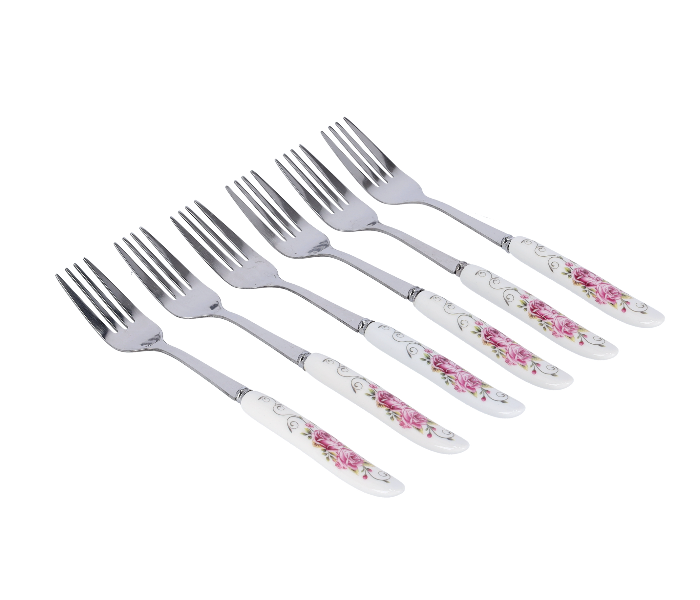 Delcasa DC1626 6 Pieces Durable Stainless Steel Dinner Fork Set - Silver - Zoom Image 1