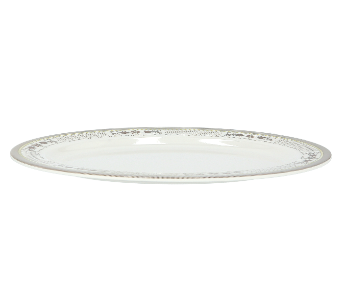 Delcasa DC1790 14 Inch Melamine Durable and Lightweight Floral Design Oval Plate - White - Zoom Image 2