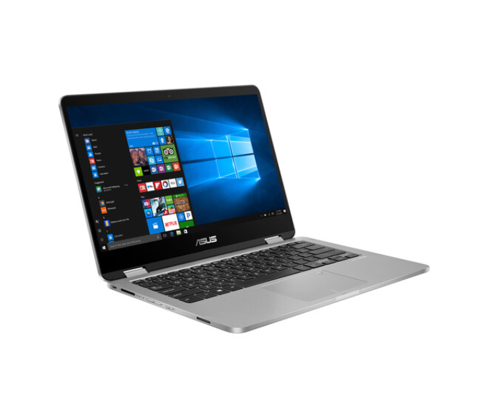 Asus J401MA Vivobook Flip 14 Inch HD Touchscreen Intel Celeron N4020 Dual Core 4GB RAM 64GB eMMC Integrated Intel HD Graphics Windows 10 -Silver - Zoom Image 1