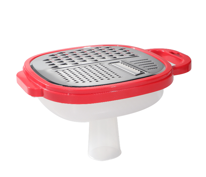 Delcasa DC1661 Durable Large Box Grater with Storage Container - Silver and Red - Zoom Image 2