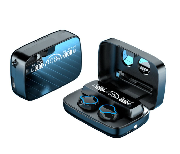 Stylish Waterproof True Wireless Bluetooth Earbuds - Black - Zoom Image 1