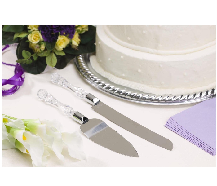 Stainless Steel Wedding Cake Knife and Server Set - Silver - Zoom Image 4