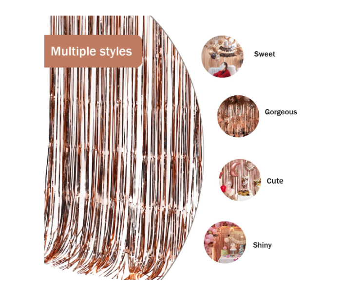 1 Piece Tassel Shiny Door Curtain for Party Decoration - Rose Gold - Zoom Image 4