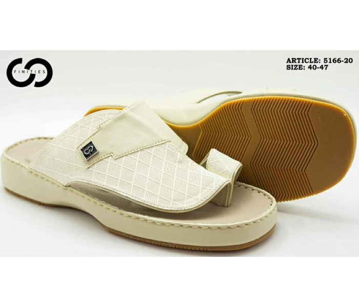 Finities 5166-20 46 EU Arabic Med Sandal For Men -White - Zoom Image