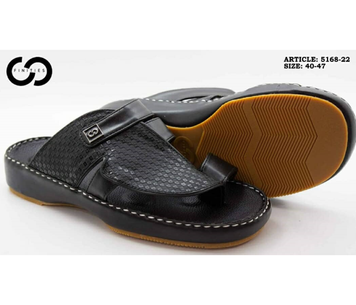 Finities 5168-22 45 EU Arabic Med Sandal For Men -Black - Zoom Image