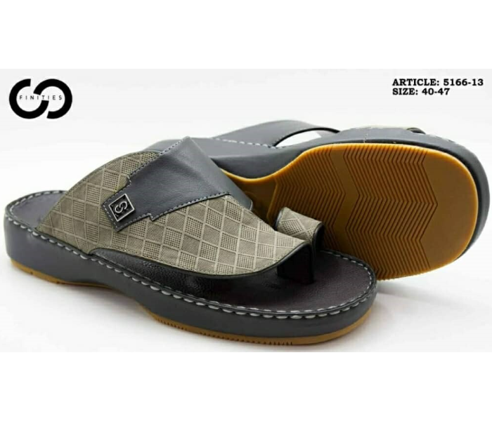 Finities 5166-13 47 EU Arabic Med Sandal For Men -Grey - Zoom Image