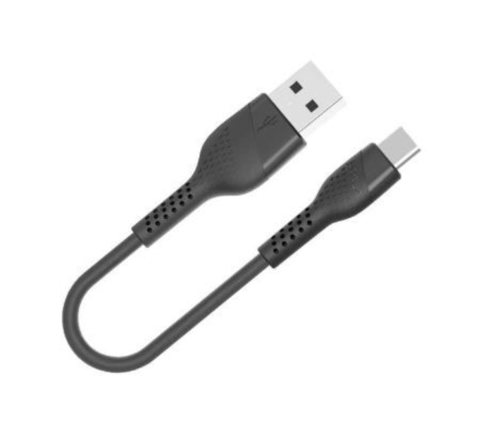 Porodo PD-C025-BK 0.25 Meter Super Durable PVC Fast USB Type-C Charging Cable - Black - Zoom Image