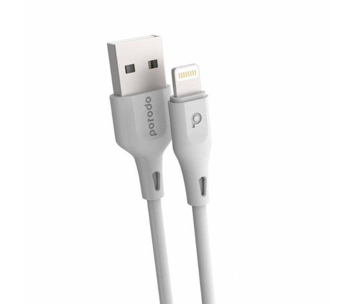 Porodo PD-U2LC-WH 2.4A 2 Meter Durable Fast Charge Lightning Cable - White - Zoom Image 1