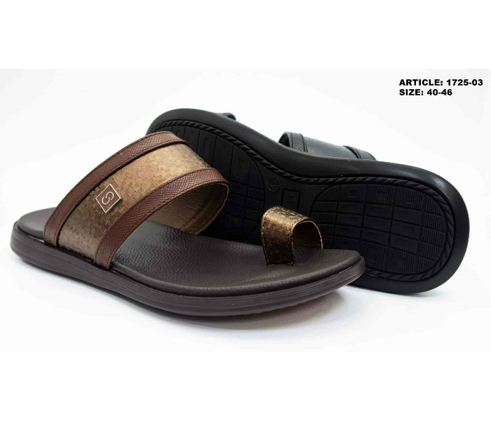 1725-03 42 EU Comfortable Stylish Flat Sandal For Men -Brown - Zoom Image