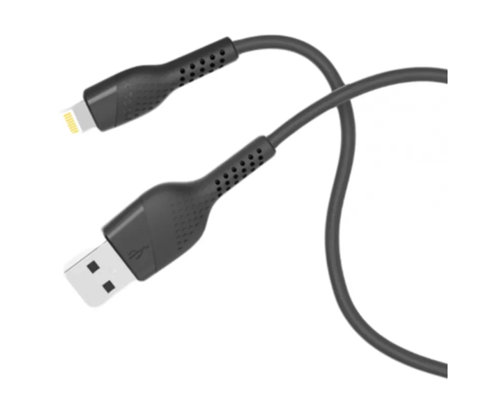 Porodo PD-L12-BK 1.2 Meter Super Durable and Fast Charging PVC Lightning Cable - Black - Zoom Image