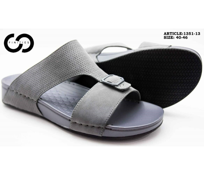 Finities 1351-13 44 EU Comfortable Flat Sandal For Men - Grey - Zoom Image