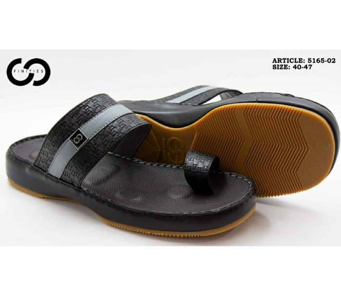 Finities 5165-02 42 EU Arabic Med Sandal For Men -Black - Zoom Image