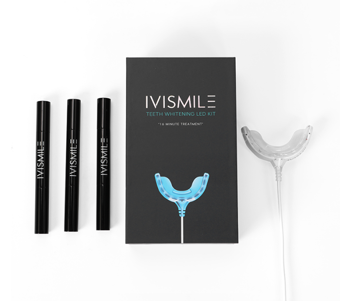 Ivismile Phone Connect Fast Effective Teeth Whitening Kit with LED Light Technology - Black - Zoom Image 1