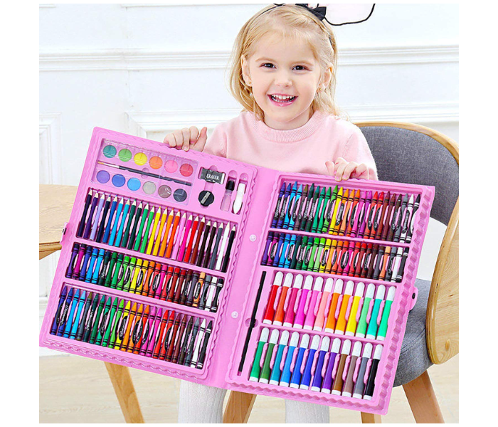 150 Pieces Sketching Color Pencils Crayon Oil Pastel Watercolor Markers Art Set for Kids - Pink - Zoom Image 5