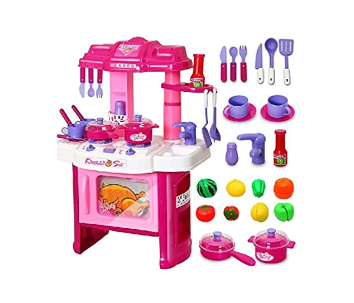 Generic 008 26 Pretend Play Toy Big Kitchen Cook Set For Kids - Pink - Zoom Image