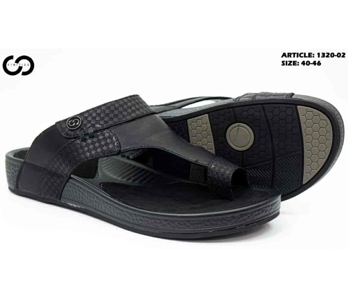 Finities 1320-02 42 EU Comfortable Stylish Casual Sandal For Men -Black - Zoom Image