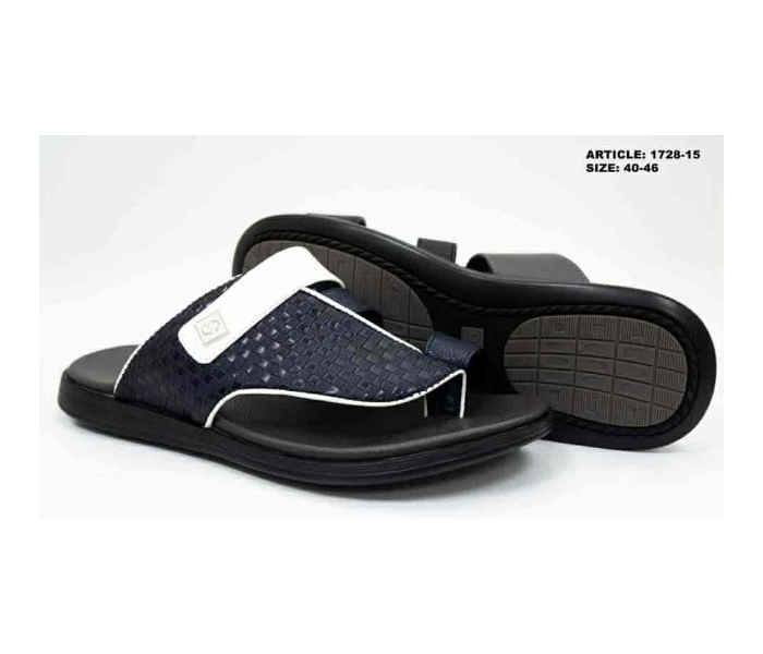 1728-15 44 EU Comfortable Stylish Flat Sandal For Men -Navy - Zoom Image