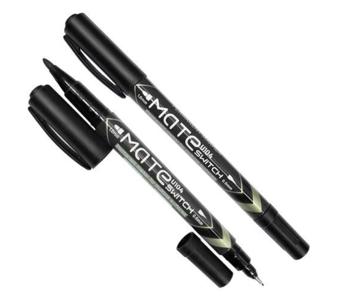 Deli U10420 12 Piece Mate Twin Permanent Marker - Black - Zoom Image 1