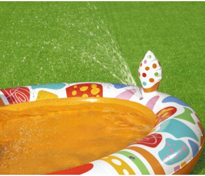 Bestway 53089 2.66X1.57X1.27M PVC Giraffe Sprayer Pool -Orange And White - Zoom Image 3