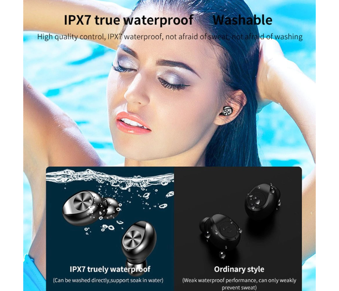 F9 Wireless IPX7 Waterproof Sports HiFi Stereo in-Ear Headset with Power Display Bluetooth Earbuds - Black - Zoom Image 14