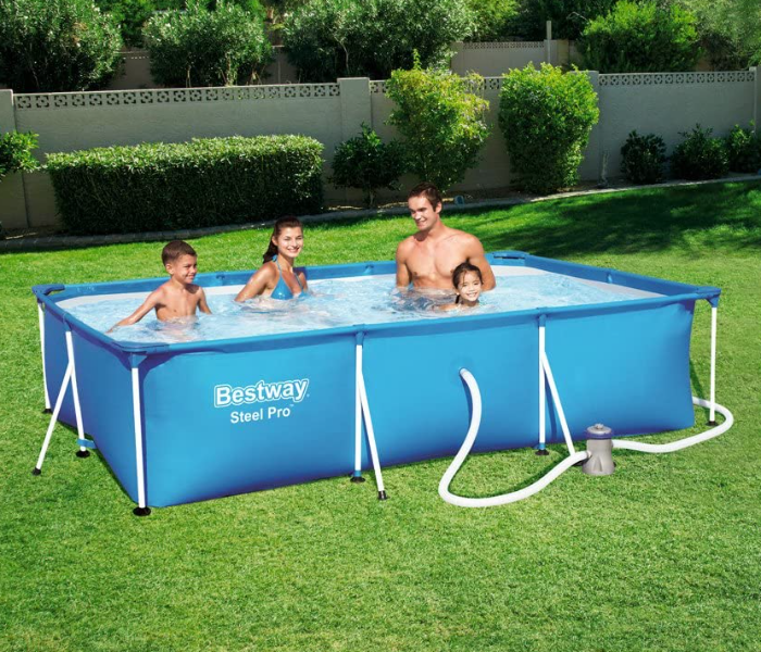 Bestway 56411 3.05m x 76cm Above Ground Rectangular Framed Pool -Blue - Zoom Image 2