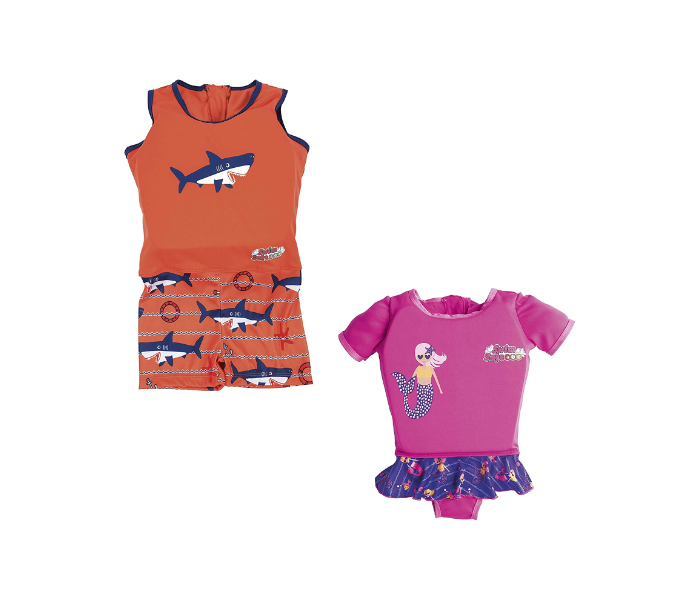 Bestway 32169 2 Piece Medium Swim Safe Boy And Girl Float Suit -Orange and Pink - Zoom Image 1