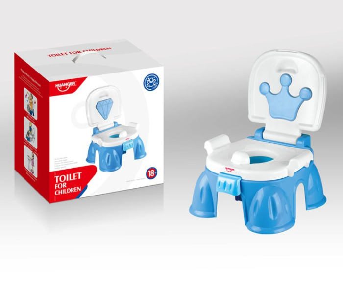 HE0808 Fisrt Step Potty Training Seat Commode for Kids - White and Blue - Zoom Image