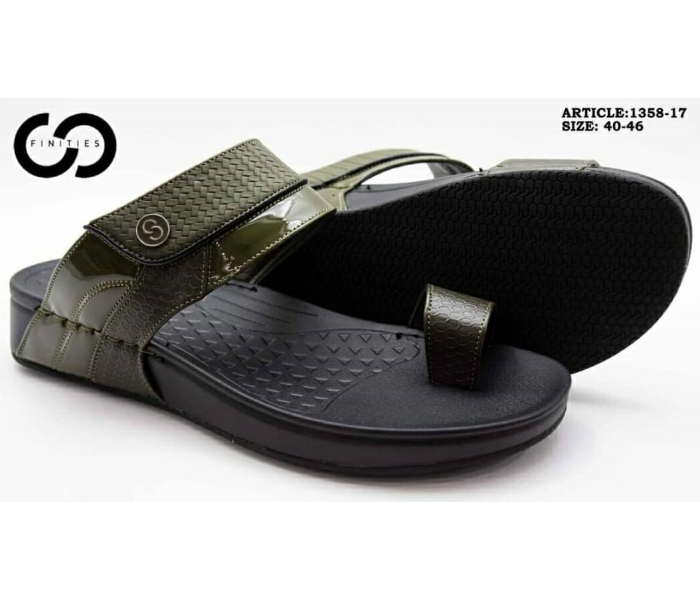 Finities 1358-17 45 EU Comfortable Stylish Casual Sandal For Men -Olive - Zoom Image