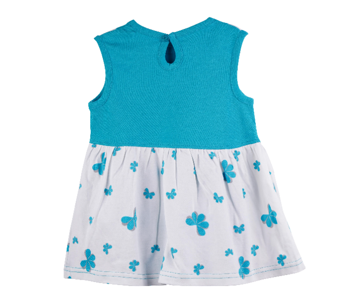 Popees Estelle Comfortable Half Sleeve Frock with Trouser for 2 Years Babies - White and Blue - Zoom Image 2