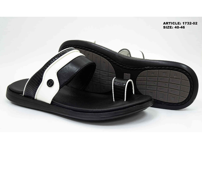 1732-02 EU 40 Stylish Comfort Flat Sandal for Men - Black - Zoom Image