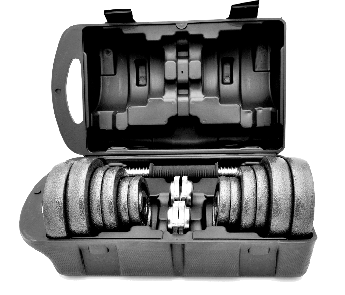 Body Line Sport 20Kg Durable Adjustable Dumbbells Trainer -Black - Zoom Image