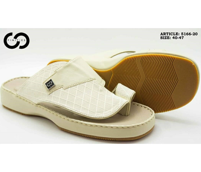 Finities 5166-20 41 EU Arabic Med Sandal For Men -White - Zoom Image