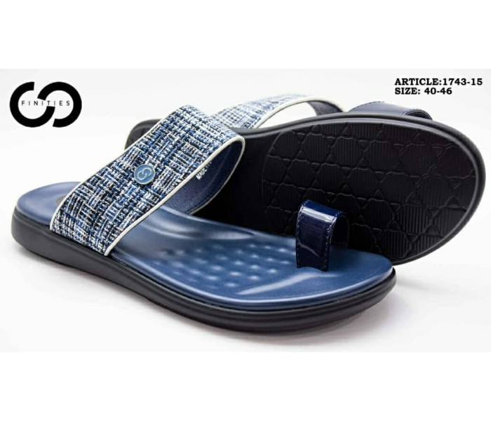 Finities 1743-15 45 EU Comfortable Stylish Flat Sandal for Men - Navy - Zoom Image