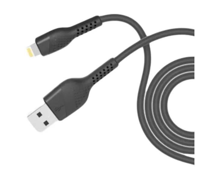 Porodo PD-L24-BK 2.4 Meter Super Durable and Fast Charging PVC Lightning Cable - Black - Zoom Image